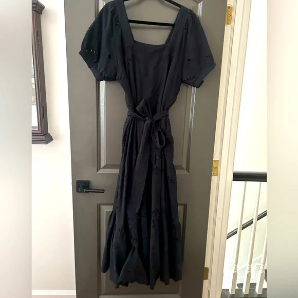 Cleobella | Dresses | Cleobella Size L 214 Black Cutout Maxi Dress With  Belted Tie Puff Sleeve | Poshmark